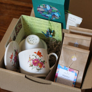 Coffret tisanière n°8 - Bouquet rouge et rose